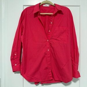 MNG‎ by Mango Fuchsia Button-Up Shirt (Size M)